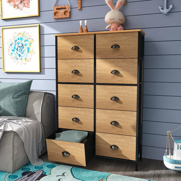 10 Drawer 31.5'' W Durable Wooden Top Offer Plenty Storage Space