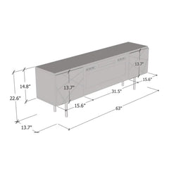 White Sermet TV Stand for TVs up to 70" with Fireplace Included