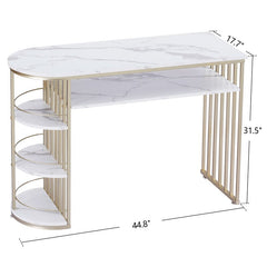 44.8'' Console Table 2- Tier Shelves, and Three Side Storage Ample Storage Space