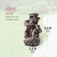 Fiberglass Fountain with Light Relax and Enjoy the Sounds of Nature Great Outdoors