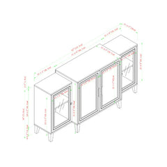 White 62'' Wide Sideboard Soft Close Doors Adjustable Shelves