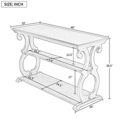 48'' Console Table Four Curve Hollow Table Legs are Placed Symmetrically, Bringing up the Geometric Beauty of your Room