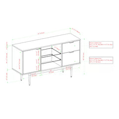 Slate Gray Rakestraw 52'' Wide 2 Drawer Buffet Table