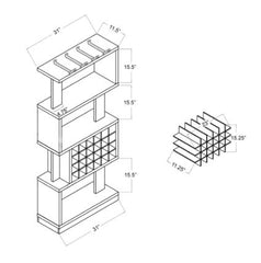 4-tier Bar Cabinet with 24-Bottle Wine Rack Perfect for Wine Orgnaize