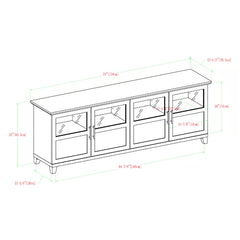 Slate Gray Timpson TV Stand for TVs up to 80'' Cable Management Adjustable Shelves