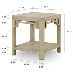 Side Table Weathered White Wash, 24 Inch Tall Add Versatility to your Indoor Decor with Side Tables