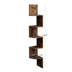 50.2'' H x 7.9'' W Corner Bookcase Corner Shelf Organize and Display your Books