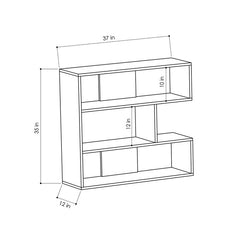 35.04'' H x 37.01'' W Geometric Bookcase Perfect Size for A Living Room Bedroom Nightstand