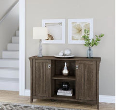 Accent Storage Cabinet Organize your Entryway or Living Area Open Cubby and Two Cabinets