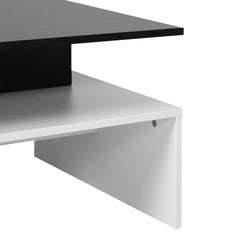 2 Tier Modern Rectangular Living Room Coffee Table - Black/White