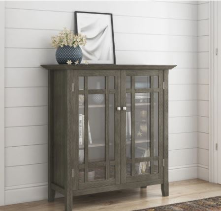 Solid Wood 39 inch Wide Transitional Medium Storage Cabinet