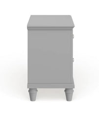 2-Drawer Side Table - Grey Two Drawers Offer Ample Space for Books, Toys and Other Belongings