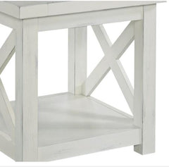 Off-White End Table Perfect for Master Bedroom or Making a Guest Room