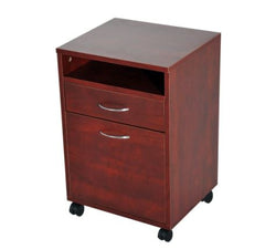 24" Rolling End Table Mobile Printer Cart Nightstand Organizer - Brown