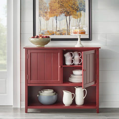 Red 42.25'' Wide Server Modern-Farmhouse Design Adjustable Shelf