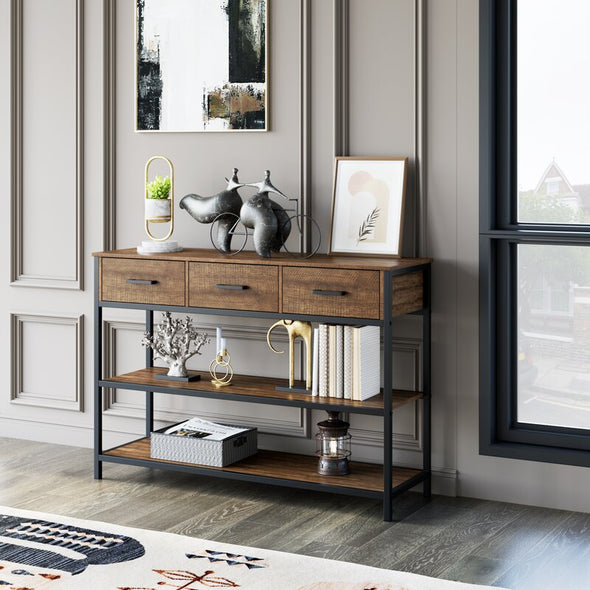 43.3'' Console Table Walnut Stylish Console Table Uses Basic Wood Tones