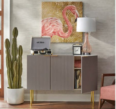 Valen Channel Front Sideboard - Taupe Adjustable Shelf Inside Each Cabinet Makes it Easy to Store Sideboard in your Dining Room or Living Room