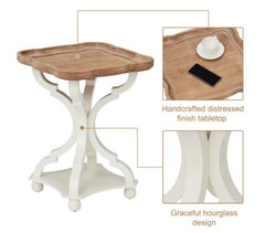 Rustic Farmhouse Tray Top End Table End Table is A Stylish Sidekick for Any Sofa, Bed, Little-Used Corner or Small Spaces