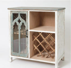 Distressed Storage and Wine Cabinet Storage for up to 13 Wine Bottles