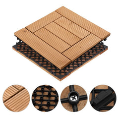 12" x 12" Wood Interlocking Deck Tile They Can be Applied to The Deck, Poolside, Balcony, Gazebo, Greenhouse