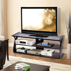 3-Tier Tempered Glass Top Media Console TV Stand