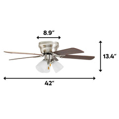 42'' 5 - Blade LED Standard Ceiling Fan with Pull Chain and Light Kit Included