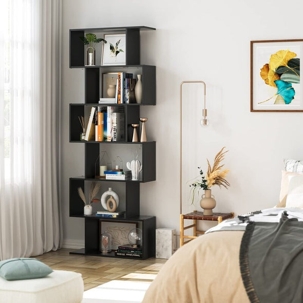 Geometric Bookcase S Shape Book Shelf is a Perfect Multifunctional Home Furniture Bookcase, Display Shelf, Shelving Unit, Storage Unit