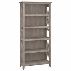 Washed Gray Bookcase Perfect Display your Favorite Reads, Decorative Accents, and Potted Plants with this Bookcase Five Shelves