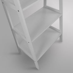 White Solid Wood Ladder Bookcase Makes a Stylish Home for your Books and Display Framed Photos and Keep your Favorite Potted Plants