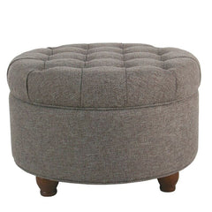 Tufted Round Storage Ottoman with Storage Torage Space To Stow Away Extra Throw Blankets, Set it in The Living Room, Den, Playroom