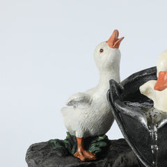 Resin Duck Family Patio Fountain your Outdoor Living Area with this Family of Ducks Taking a Bath in your Patio Fountain