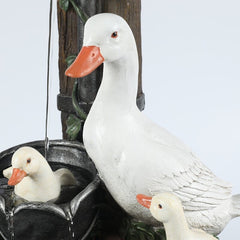 Resin Duck Family Patio Fountain your Outdoor Living Area with this Family of Ducks Taking a Bath in your Patio Fountain