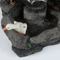 Resin Duck Family Patio Fountain your Outdoor Living Area with this Family of Ducks Taking a Bath in your Patio Fountain