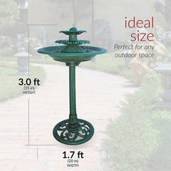 3-Tiered Resin Pedestal Water Fountain Bring Charismatic Ambiance to your Garden, Patio, Deck, Yard, or Other Outdoor Space