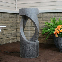 Resin Fountain with Light This Outdoor Fountain Adds a Bold, Contemporary Look to any Garden, Patio, or Backyard