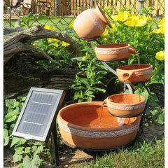 Pottery Solar Fountain Perfect Fountain for Small Outdoor Spaces Unique Touch to your Balcony, Garden or Patio