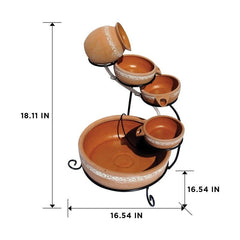 Pottery Solar Fountain Perfect Fountain for Small Outdoor Spaces Unique Touch to your Balcony, Garden or Patio