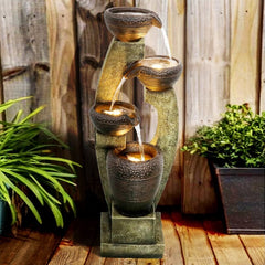 40 Inch Outdoor Water Fountain Outdoor Garden Fountain With Contemporary Design Perfect For Office or Garden, Patio