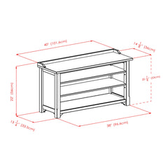 Winsome Wood Dayton Bench, Shoe Storage, Walnut Finish