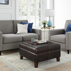 Dorel Living Square Storage Ottoman, Living Room Furniture, Espresso