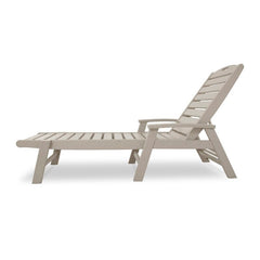 Long Reclining Single Chaise all-weather Trex Outdoor Furniture Yacht Club Stackable Chaise With Arms Provides a Relaxing