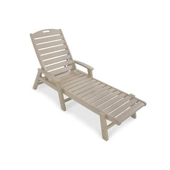 Long Reclining Single Chaise all-weather Trex Outdoor Furniture Yacht Club Stackable Chaise With Arms Provides a Relaxing