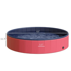 Pet Swimming Pool Bathing Tub Multiple Uses Collapsible Dog Bathtub, Toddler Swimming Pool, Sandbox, or Ball Pit