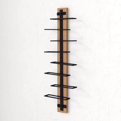 Wall Mounted Wine Bottle Rack in Brown/Black