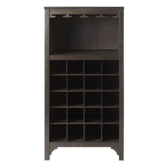 Northpoint 20 Bottle Floor Wine Bottle & Glass Rack in Espresso