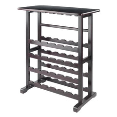 Newhall 24 Bottle Floor Wine Bottle & Glass Rack in Dark Espresso