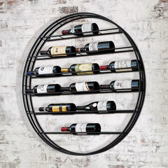 Wall Mounted Wine Bottle Rack in Black