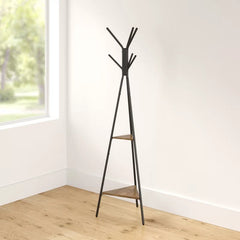 Valdosta Coat Rack organized and on-hand in your entryway or mudroom with this streamlined coat rack