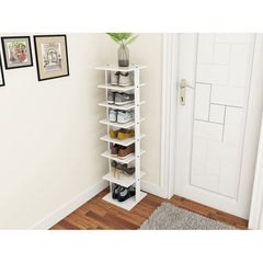 Wooden Shoes Storage Stand 7 Tiers Shoe Rack Organizer Multi-shoe Rack Shoebox 7 Tiers Different Heights Shelves