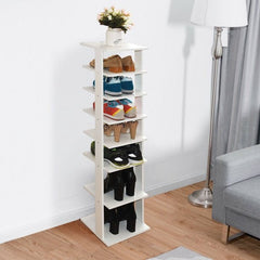 Wooden Shoes Storage Stand 7 Tiers Shoe Rack Organizer Multi-shoe Rack Shoebox 7 Tiers Different Heights Shelves